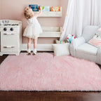 Amdrebio Pink Small Mini Cute Fluffy Area Rug 2x3 - Image 7