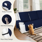 HDCAXKJ Reclining Sectional Couch Covers L Shape Recliner Sofa Middle Console - Image 4