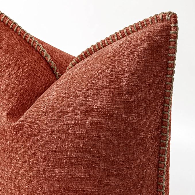 MIULEE Fall Decorative Couch Throw Pillow Covers 20x20 Inch Burnt Orange | 2 - Image 2