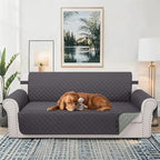 Reversible Couch Cover for 3 Cushion, Dark Grey | Couch Cover for Sofa - Image 2