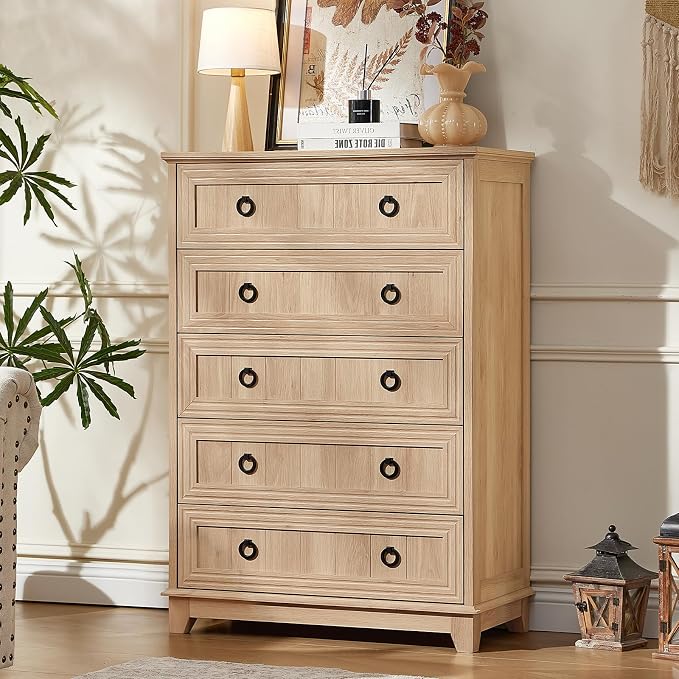 Joaxswe Farmhouse 5 Drawer Dresser - Image 7