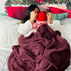 Bedsure GentleSoft Fleece Blankets Queen Size Red - Image 5