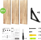 Fixwal Floating Shelves for Wall, Wood Wall Mounted Shelves for Bedroom - Image 5