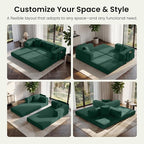 78.8" Convertible Sofa Bed, Corduroy Futon Couch - Image 3