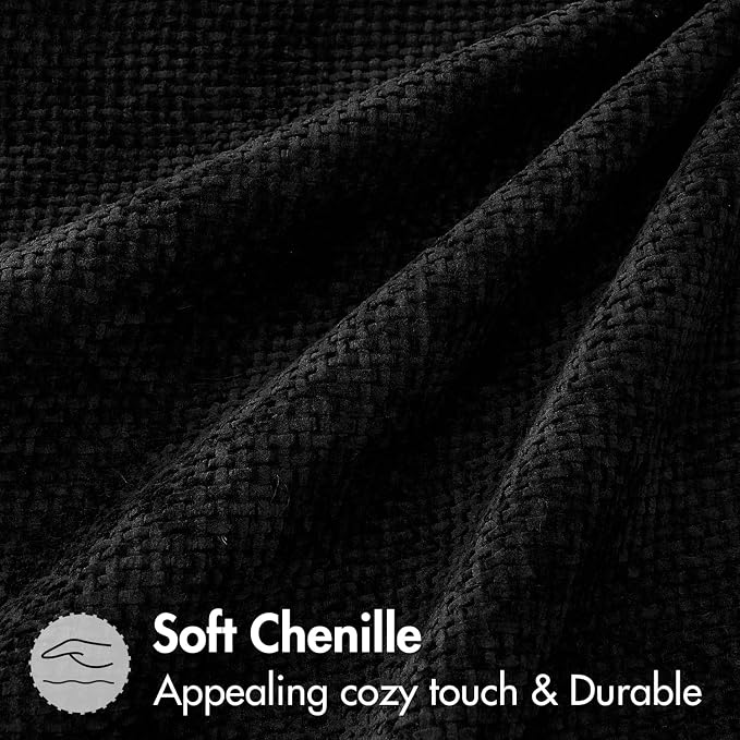 MIULEE Decorative Couch Throw Pillow Covers 16x16 Inch Black 2 Pack | Modern - Image 6