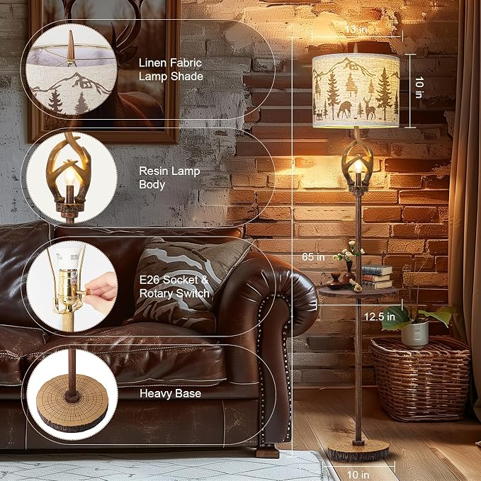 Vintage Deer Antlers Floor Lamps - Image 2