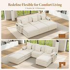 Vesgantti 108" Sectional Sleeper Sofa, 6-Seater Oversized Modular Cloud Couch - Image 7