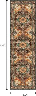 Yamaziot Washable Runner Rug, 3x10 Non-Slip Boho Hallway Kitchen Rug | Stain - Image 2