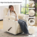 Swivel Rocker Recliner with Adjustable Armrests, Rocking Nursery Chair with - Image 5