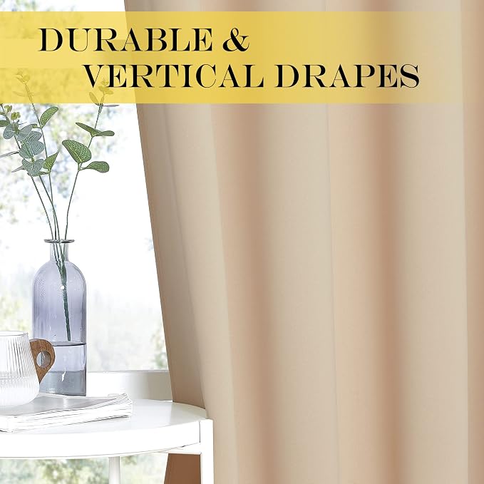 NICETOWN Room Darkening Biscotti Beige Curtain - Image 6