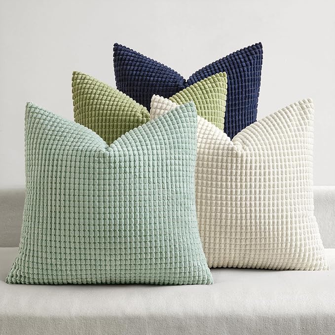 MIULEE Modern Farmhouse Decorative Spring Pillow Covers 20x20 Inch Set of 4 by MIULEE