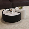 Modern Nesting Coffee Table Set of 2, Creative Moon Coffee and End Table Set by Henf