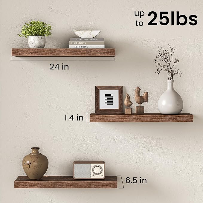 Fun Memories Floating Shelves for Wall, 24 Inch Floating Shelf for Home Decor - Image 3