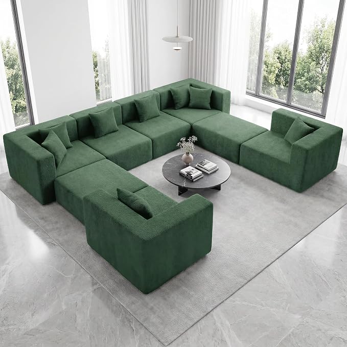 MONVANE Modular Sectional Sofa, Oversized 8 Seat Convertible U Shaped Couch - Image 2