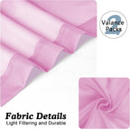 Chyhomenyc Pink Curtains Over Sink 36 Inch Length 2 Panels, Light Filtering - Image 6