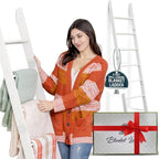 Blanket Ladder for Living Room and Bedroom, 5ft 8 inch, 6-Tier Wall Leaning - Image 4