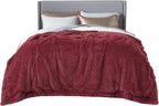 Bedsure GentleSoft Fluffy Burgundy Red King Size Blanket by Unknown