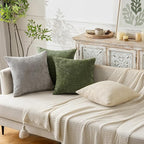MIULEE Decorative Couch Throw Pillow Covers 18x18 Inch Olive 2 Pack | Modern - Image 2