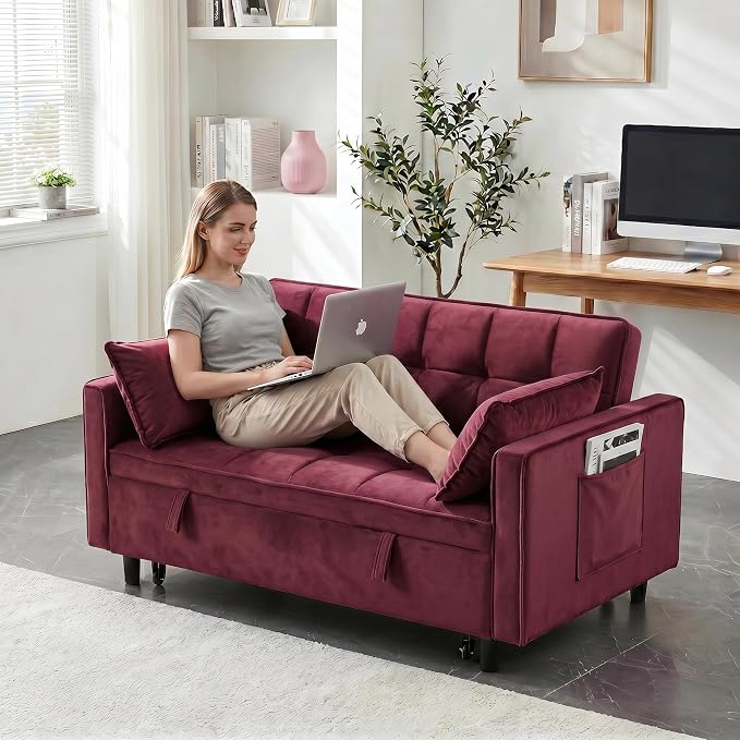 3 in 1 Convertible Sofa Bed, Loveseat Sleeper Sofa - Image 8