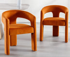 VESCASA Velvet Barrel Dining Chair - Image 2