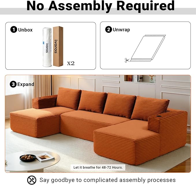 124" Oversized Sectional Couches - Image 6