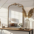Besdomus Antique Gold Arched Mirror: 24"x36" French Large Arch Gold Vintage - Image 6