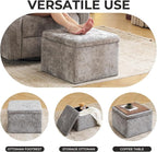 Modern Cube Storage Ottoman, Chenille Ottoman Foot Stools, Ottoman Footstool - Image 4