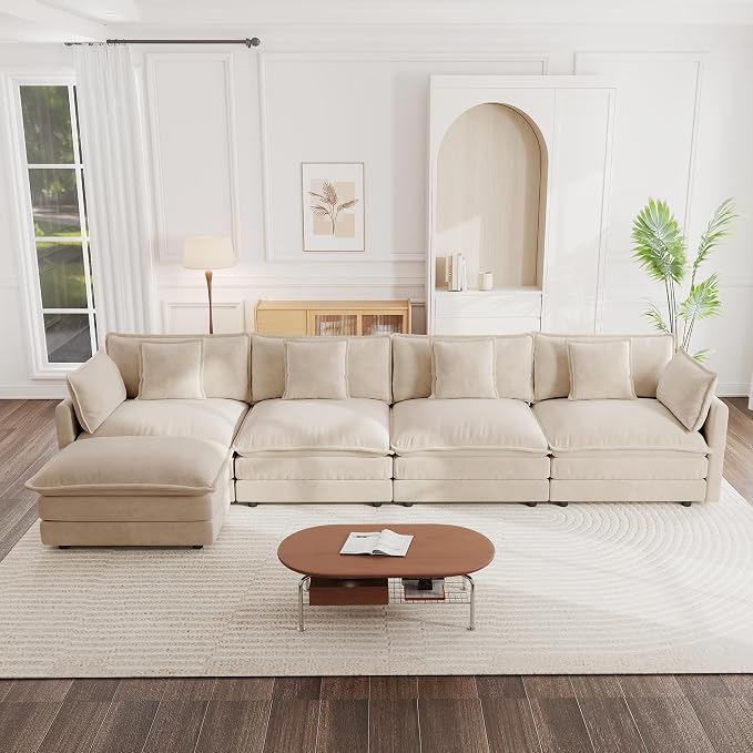 mikibama Modular Sectional Sofa, 146.5 Inch L Shaped Couch Set - Image 9