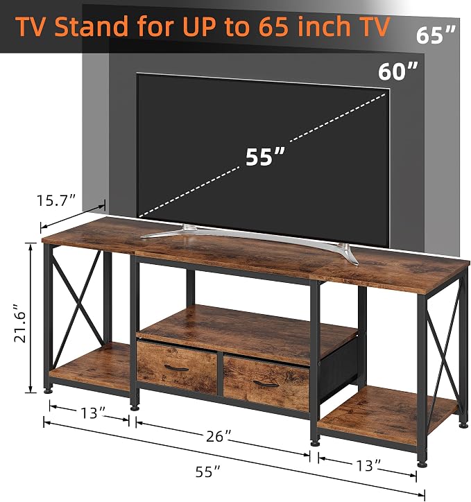 GYIIYUO TV Stand with Fabric Drawer - Image 2