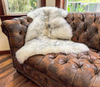 HUAHOO Premium Genuine Sheepskin Rug White Grey Real Australia Sheepskin by HUAHOO