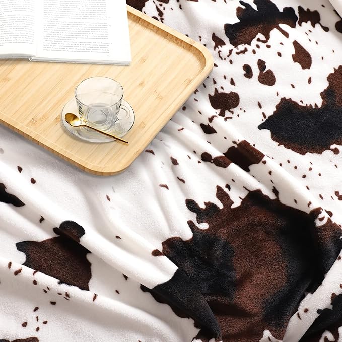 Edenleaf Flannel Cow Print Blanket 60"x80", Ultra Cozy Cow Throw Blanket - Image 6