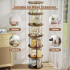 ALLSTAND 6 Tier Rotating Bookshelf, 360 ° Display Stackable Spinning Bookshelf - Image 7