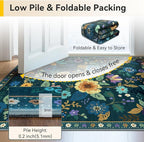 RELEANY Floral Washable 5x7 Area Rugs Teal/Purple | Flower Carpet Print Boho - Image 4
