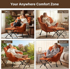 Welnow Lazy Chair with Ottoman for Living Room, Modern Reading Accent Chair - Image 8