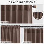 Cappuccino Linen Curtains for Living Room 98 Inches Long Light Filtering Semi - Image 2