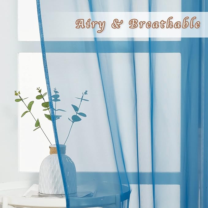NICETOWN Sheer Curtains for Bedroom Windows, Grommet Living Room Curtain Drapes - Image 4