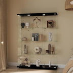 Display Cabinet with Glass Door and Lock, 4-Tier 3-Column Curio Cabinets with - Image 4
