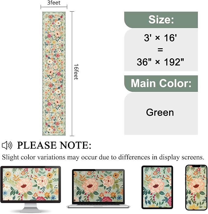 DUKINO 3x16 Runner Rug for Hallway, Non Slip Long Washable Rug, Low Pile - Image 2