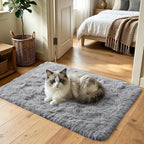 3x5 Grey Fluffy Soft Area Rug Non-Slip - Image 2