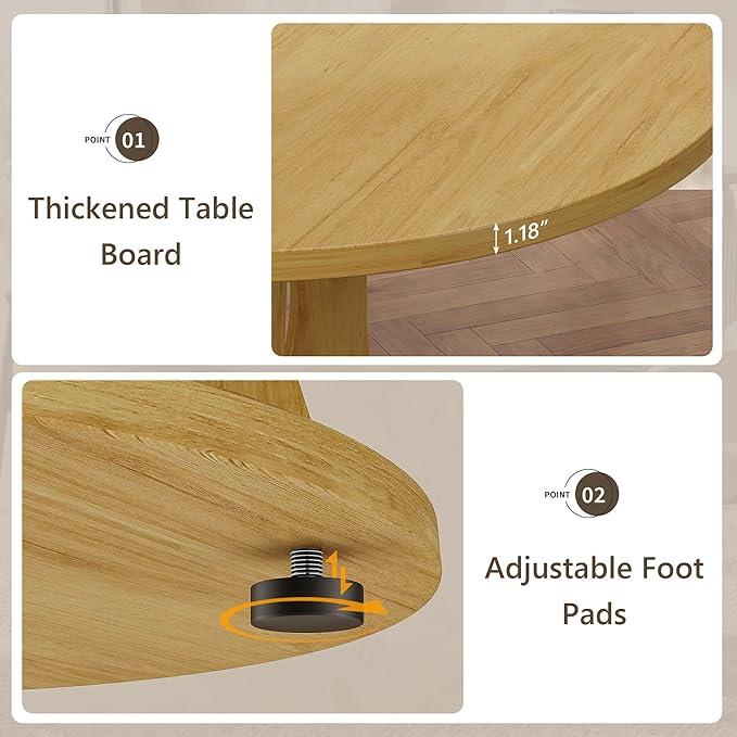 Einhomn 43-59" Extendable Round Dining Table, Kitchen Table - Image 7