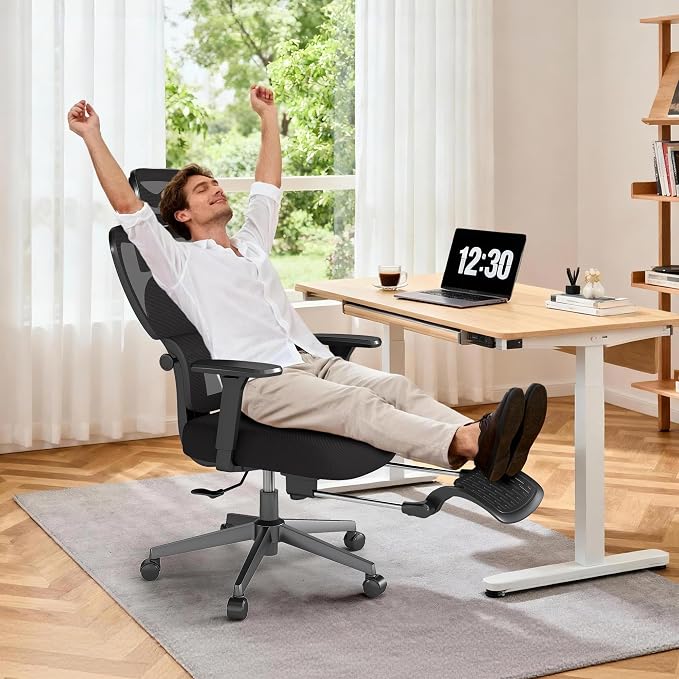 Ergonomic Office Chair with Footrest – Adjustable Lumbar Support, 3D Armrests & - Image 8