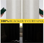 NICETOWN 100% Blackout Linen Curtains 90 inches Length - Image 4