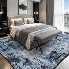 Rugflix 6x9 Area Rugs for Living Room, Washable Navy Blue Dark Large Rug | - Image 2