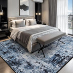 Rugflix 7x10 Area Rugs for Living Room, Washable Navy Blue Dark Large Rug | - Image 2