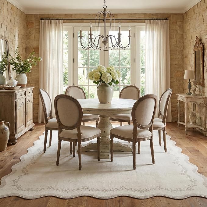 GarveeHome 6x9 Scalloped Area Rug Soft Washable Rug - Image 3