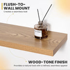 Acovy 24 Inch Floating Shelves, 9.3" Deep Floating Shelf Wall Mounted, Rustic - Image 4