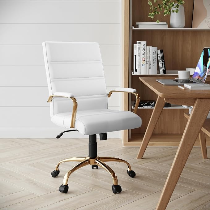 Flash Furniture Whitney Mid-Back Swivel LeatherSoft Desk Chair - Image 2