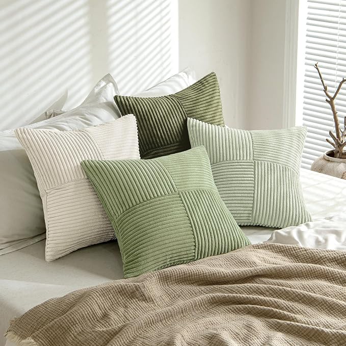 MIULEE Summer Light Green Decorative Throw Pillow Covers 18x18 Inch Set of 4 - Image 4