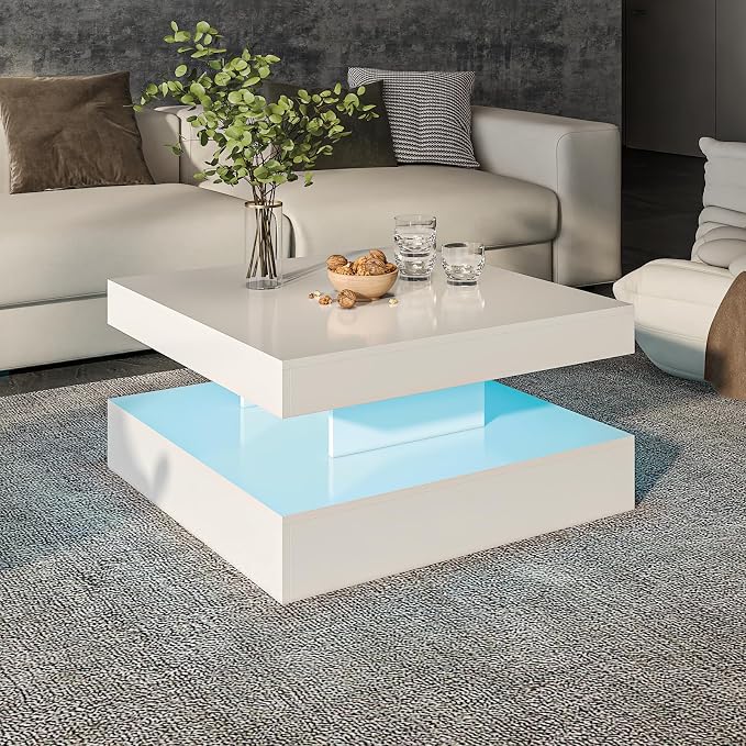 HedoAjim White LED Coffee Table - Image 8