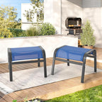 ONBRILL Outdoor Ottoman Set of 2, All Weather Outdoor Foot Stool - Image 9